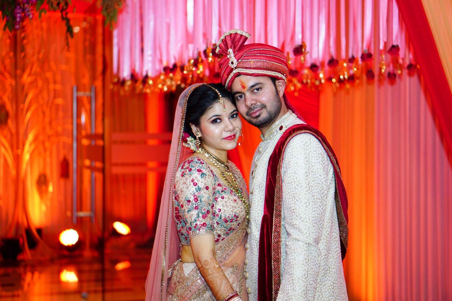couple poses for indian wedding photography
